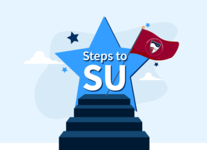 Shenandoah Steps to SU star and flag icon