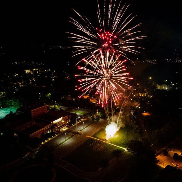 Fireworks on Winchester Campus