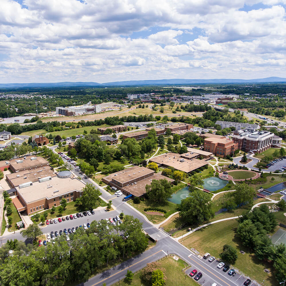 Aerial view of campus