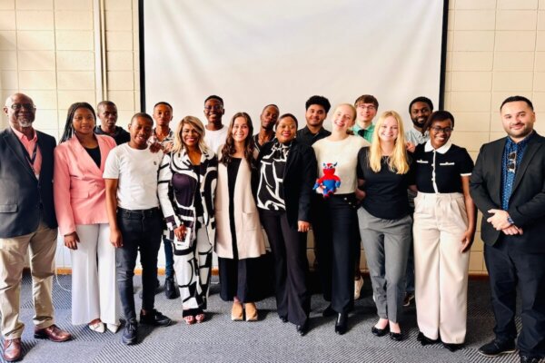 Shenandoah University immersive technology and entrepreneurship students with students and faculty at Cape Peninsula University of Technology as part of a GEL trip in April 2025.