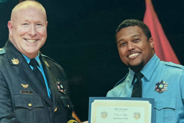 Donald A. Shubrooks ’17 receiving award as deputy sheriff