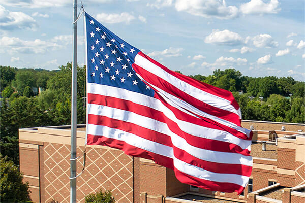 American flag over OBT
