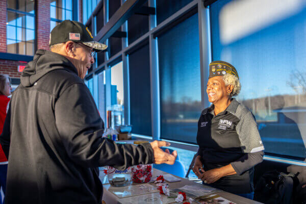 People talking at HIVE Veteran Networking event