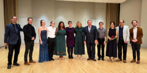 2023/24 Student Soloists Competition Winners with faculty and external jury