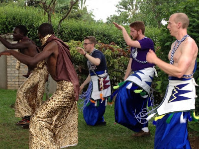 Members of GCP group learn to dance Rwanda style