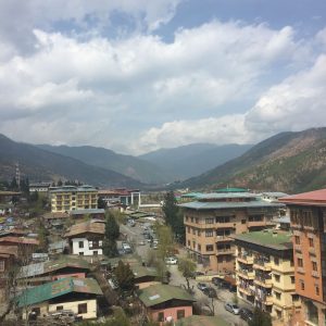 overlooking Bhutan from hotel room
