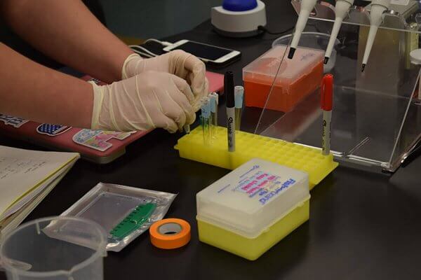 cell bio lab for story on alumna research