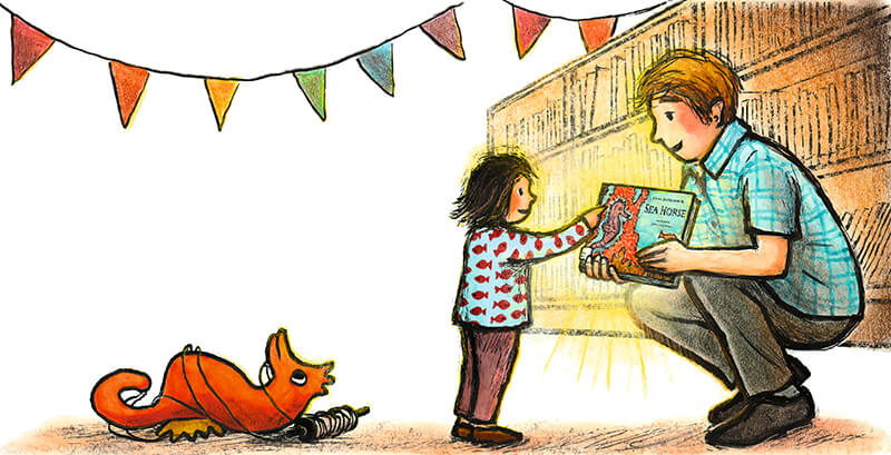 Images by Lauren Castillo from This Is a Story by John Schu