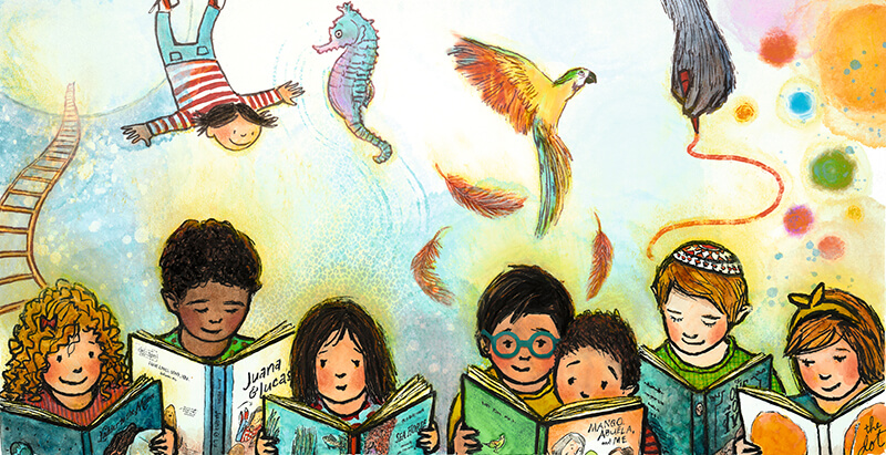 Images by Lauren Castillo from This Is a Story by John Schu