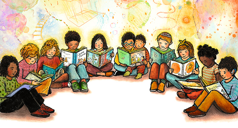 Images by Lauren Castillo from This Is a Story by John Schu