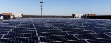 Rooftop solar panels at Shenandoah University.