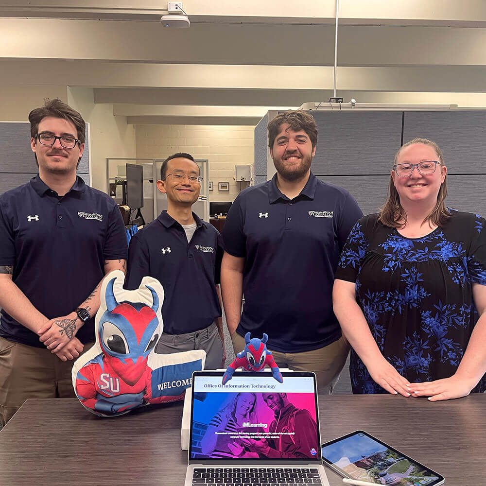 Members of the university's help desk team