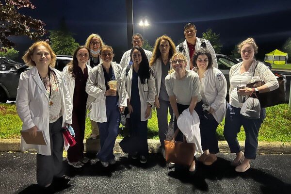 Shenandoah Family Nurse Practitioner faculty and students at the Remote Area Medical (RAM) free pop-up clinic in Luray, Virginia in July.