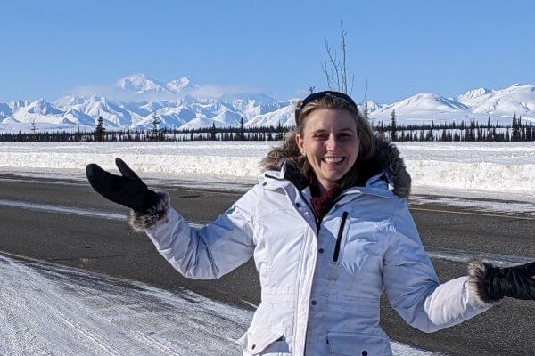 Shenandoah Assistant Professor of Physical Therapy Katherine Bain, Ph.D., DPT, during her Global Citizenship Project trip to Alaska, March 2022