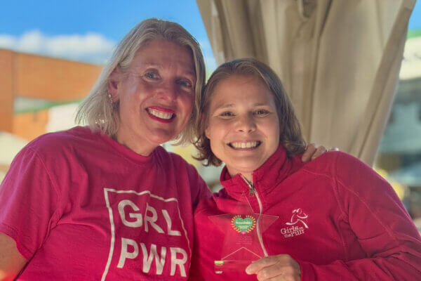Wendy Carlson with executive director of Girls on the Run Shenandoah Valley