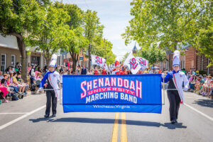 Shenandoah University Marching Band inaugural year/performing in Shenandoah Apple Blossom Festival Grand Feature Parade (2023).