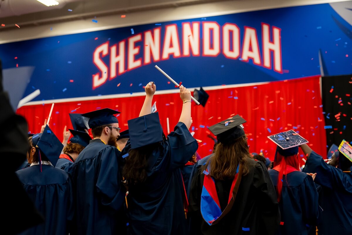 Shenandoah University grads celebrate as confetti rains down