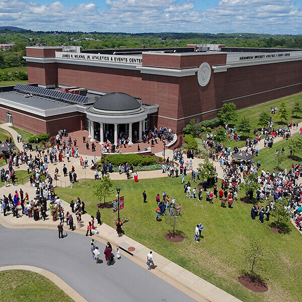 Wilkins Athletics and Events Center during commencement ceremony
