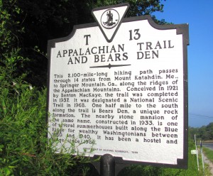 Appalachian Trail Sign at Snickers Gap