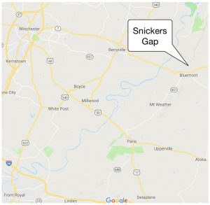 Snickers Gap Directions Map