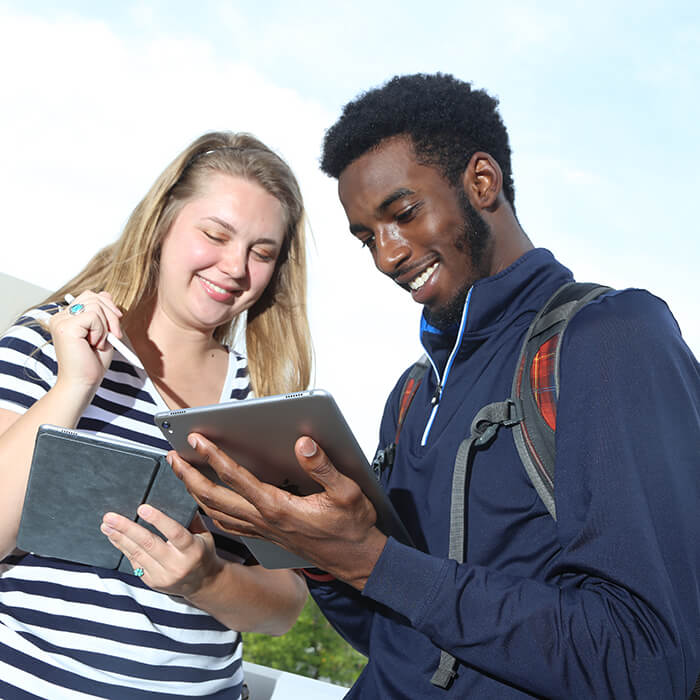 Students using iPads