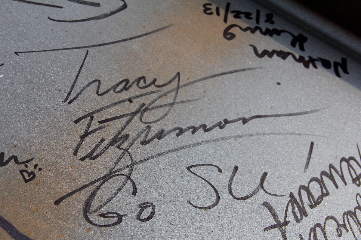 HLSB beam signing 2013 Tracy's signature