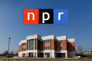 Photo of Halpin-Harrison Hall and the NPR logo
