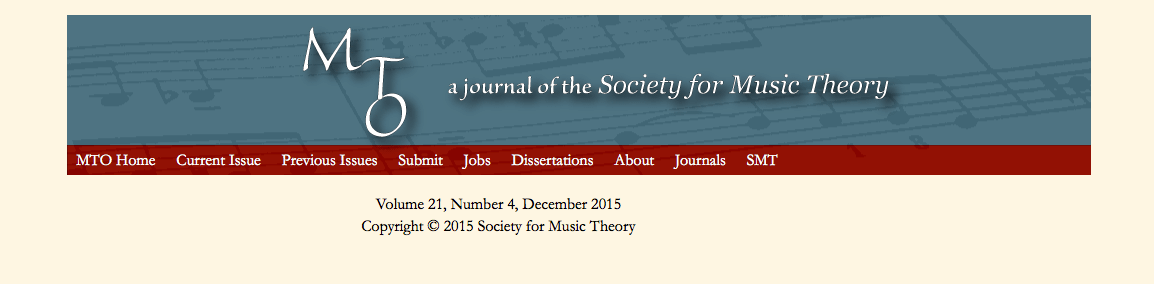 Salley Publishes in Music Theory Online Journal