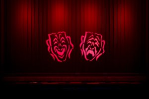 Comedy/tragedy masks image for theatre, arts management faculty news