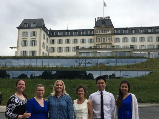 Shenandoah students outside the International Red Cross Red Crescent