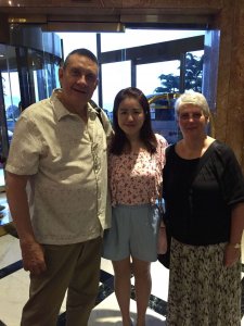 Beini Wu '11 (Artist Diploma in cello) with Professors Shaw and Lederer in Qingdao.