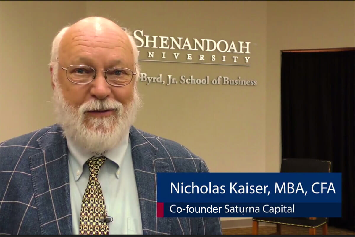 Co-Founder of Saturna Capital Opened 2016 Byrd Distinguished Lecture Series Nicholas Kaiser presented “Faith-based and sustainable investing: 30 years of Amana Income Fund”