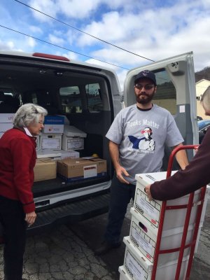 Photo of book delivery to Rainelle Public Library