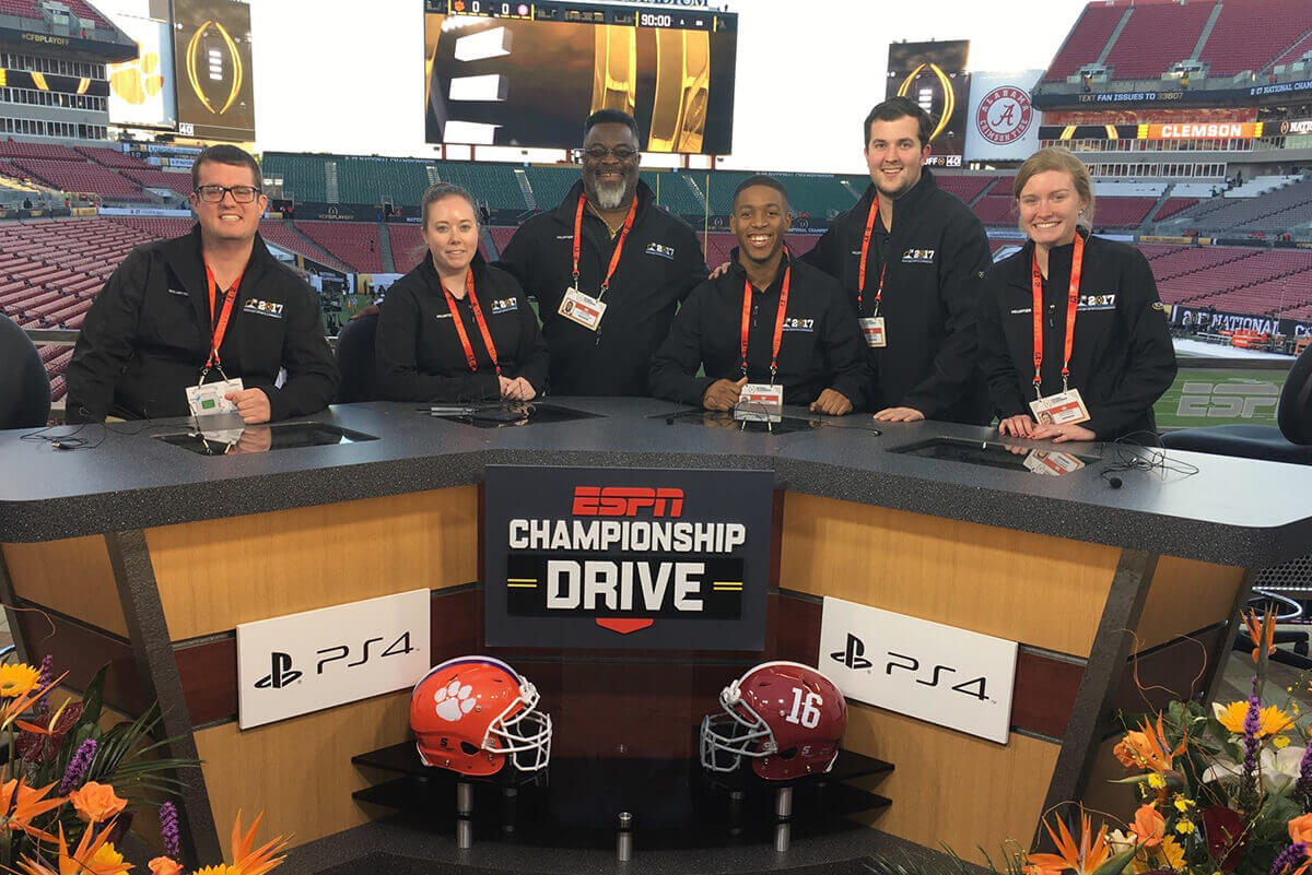 Students Attend 2017 College Football Playoff National Championship game Sport management and business administration majors learn first-hand with game organizers