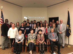 Korean American Cultural Committee at Shenandoah with GEL students preparing to travel to South Korea for 2018 Winter Olympics