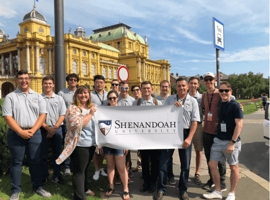 Shenandoah students and alumni attend the World Saxophone Congress in Croatia in the summer of 2018. 