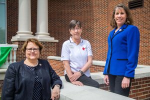 Shenandoah nursing faculty Janice Smith, Edie McGoff and Kathleen Eid-Heberle at the Health & Life Sciences Building