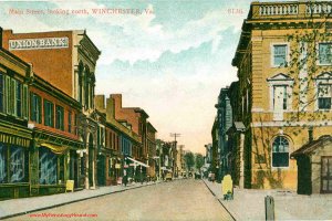 VA-Winchester-Virginia-Main-Street-Looking-North-vintage-postcard