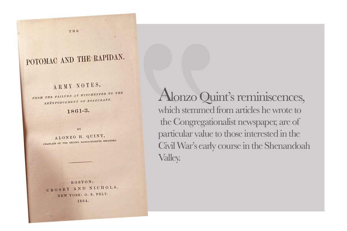 Publication of Note | June 2020 Alonzo H. Quint, “The Potomac and the Rapidan. Army Notes from the Failure at Winchester to the Re-enforcement of Rosecrancs.” (Boston: Crosby & Nichols, 1864).
