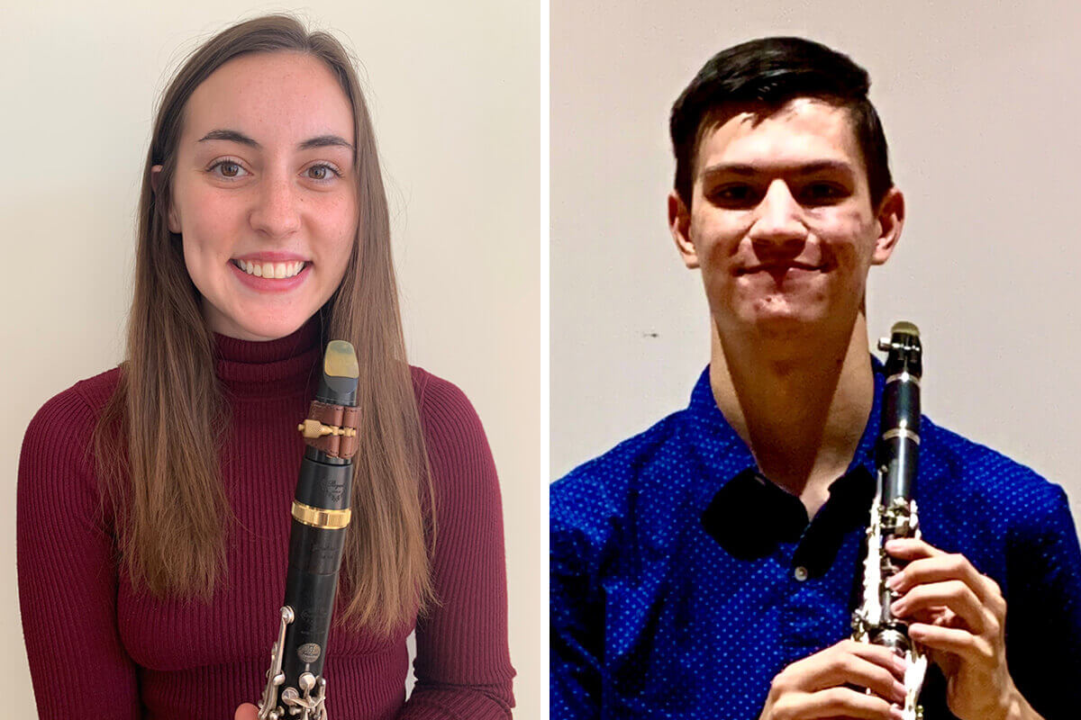 Clarinet Students Eady ’22 and Mattson ’24 Place in MTNA Virginia State Level Competition