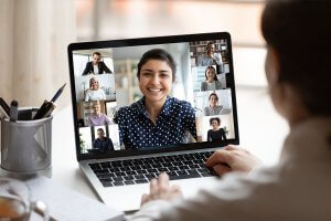 Young Entrepreneurs in Virtual Meeting