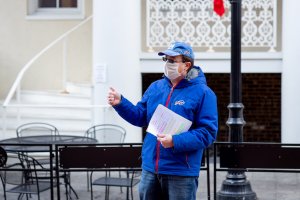 Jonathan Noyalas leads MLK Day tour in downtown Winchester.