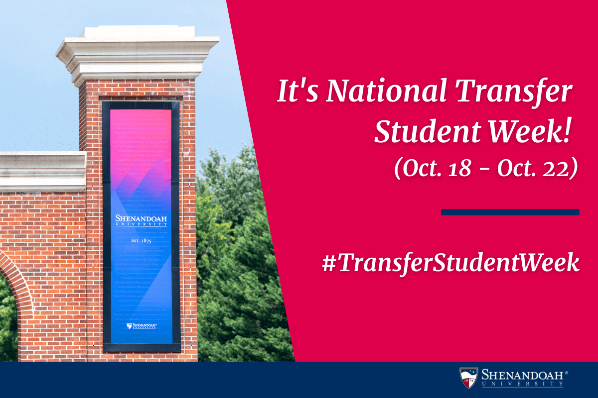 Shenandoah University Recognizes National Transfer Student Week Week Runs Oct. 18 - 22