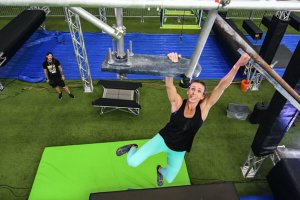 Shenandoah University Pharmacy Professor Jennifer Bryant, Ph.D., at the 2021 National Ninja League World Championships (Photo Credit: Jon Hart)