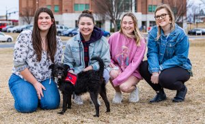 Behavior Modification students with foster dog