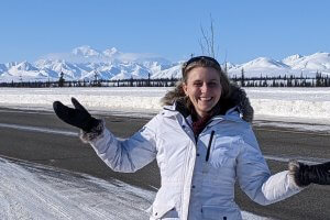 Shenandoah Assistant Professor of Physical Therapy Katherine Bain, Ph.D., DPT, during her Global Citizenship Project trip to Alaska, March 2022
