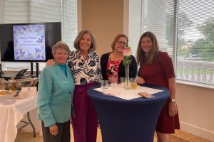 Helen Zebarth, far left, at her retirement party from Shenandoah University.