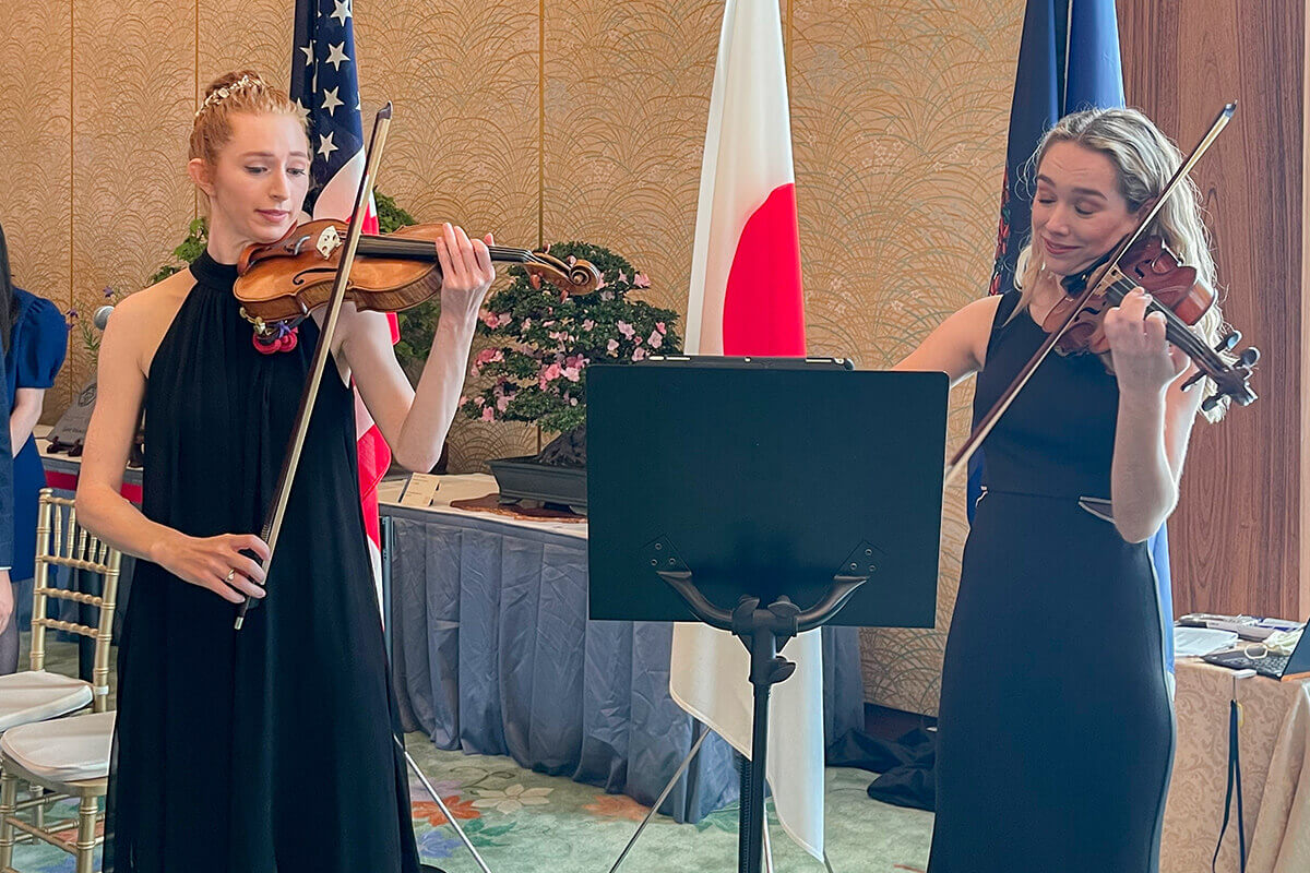 Ilyes ’24 and Zhao ’22 Perform National Anthems at Japan-Virginia Night in D.C.