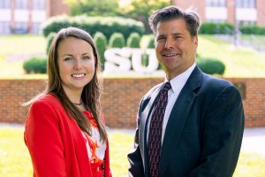 Courtney Jarrett, vice president for finance and CFO, and Phil Evans, vice president for administration and general counsel