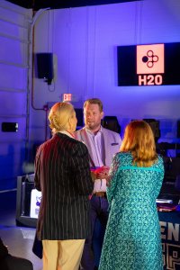H20 CEO Martijn van der Craats speaks with Shenandoah University's Dean of the Schoo of Business Astrid Sheil, and President Tracy Fitzsimmons